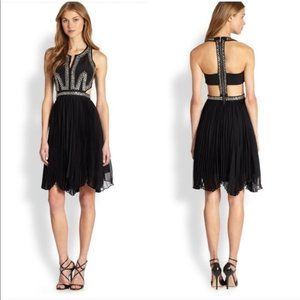 Rebecca Taylor Black Studded Cut Out Dress Size 0